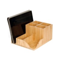 Natural Wooden Wholesale Multi-Function Modern Portable Fancy Large Capacity Desk Organizer For Office Supplies