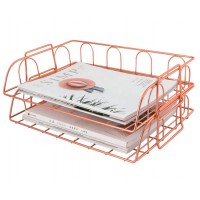 Office Supplies Metal Desk Organizer Stackable File Document Letter Tray Organizer