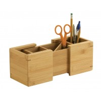 Bamboo Wholesale Home Office School Supplies Expandable Modern Desk Organizer With 3 Compartments